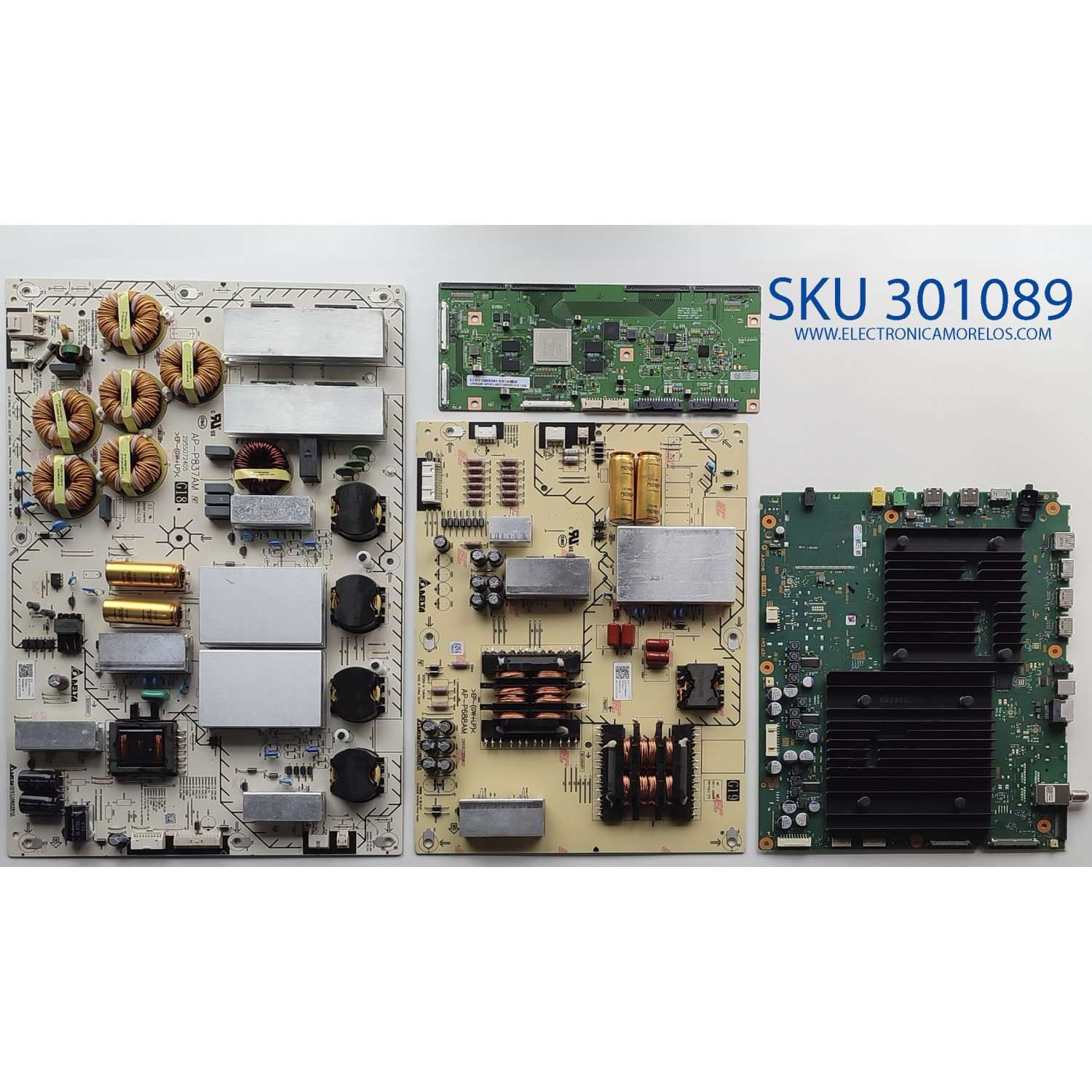 KIT DE TARJETAS PARA TV SONY / MAIN A5026193A  / 1-010-522-31 / FUENTE 101055311 / AP-P837AM / SUB FUENTE 101055411 / AP-P688AM / T-CON 6871L-6720A / 6870C-0702A / PANEL LE830AQB (AP)(B1) / MODELO XR-83A90J / XR83A90J