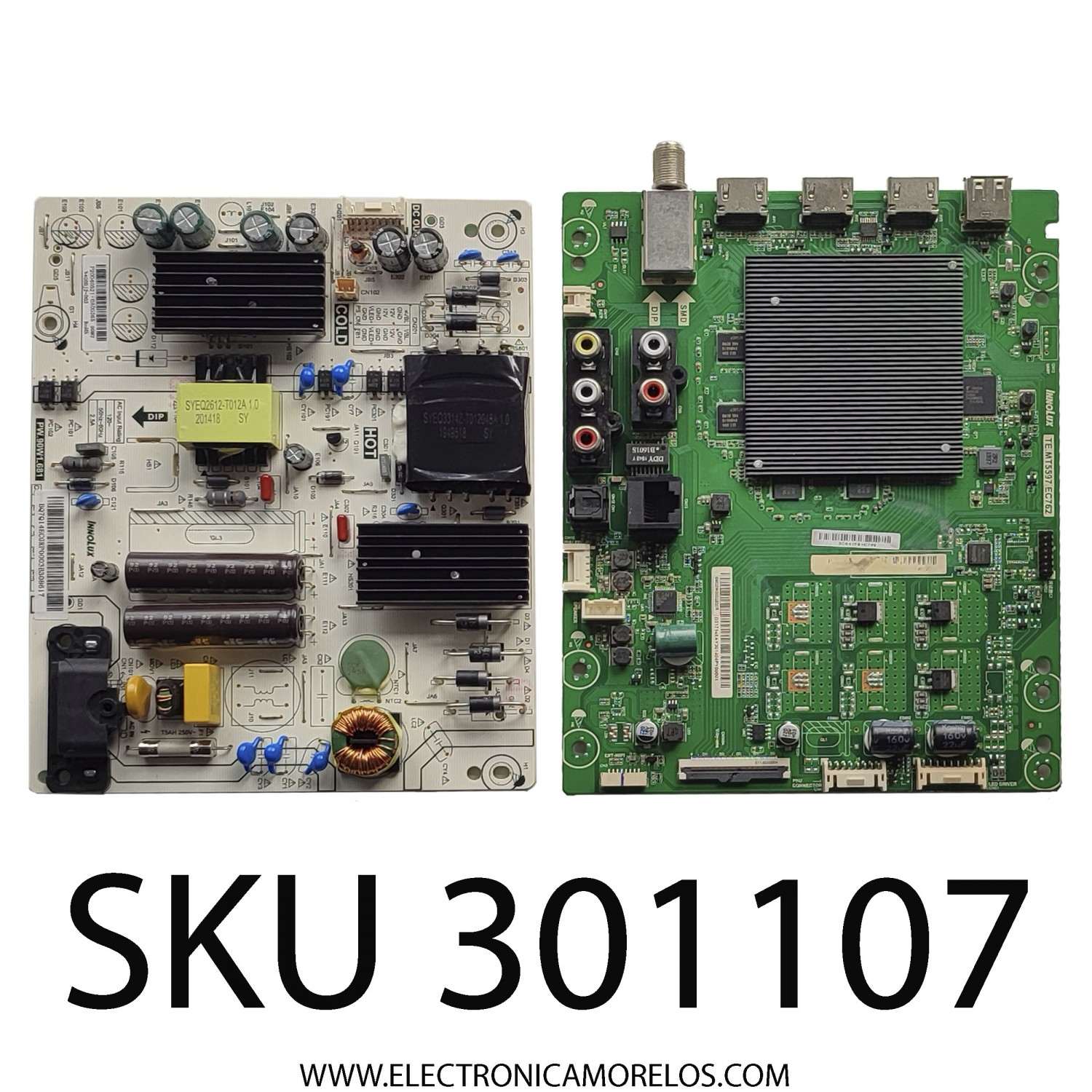 KIT DE TARJETAS PARA TV VIZIO / MAIN 6M03M0003500R / TE.MT5597.EC762 / FUENTE PW.90W1.681 / P20040521 / PANEL V400DJ2-D03 REV.C1 / MODELO V405-G9 LINIYANW