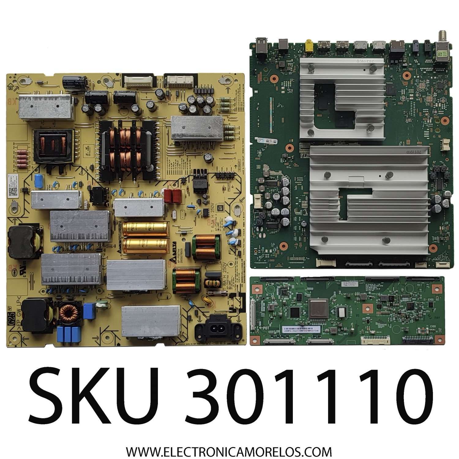 KIT DE TARJETAS PARA TV SONY BRAVIA OLED 4K·UHD·HDR / NUMERO DE PARTE MAIN A5042803A 000 / 101227031 / FUENTE 101350841 / AP-P597AM / 2955078505 / T-CON 6871L-6962A / 6870C-0931A / LE650PQL(HQ)(A1) / PANEL YDCM065UNG11 / MODELO XR-65A80K / XR65A80K