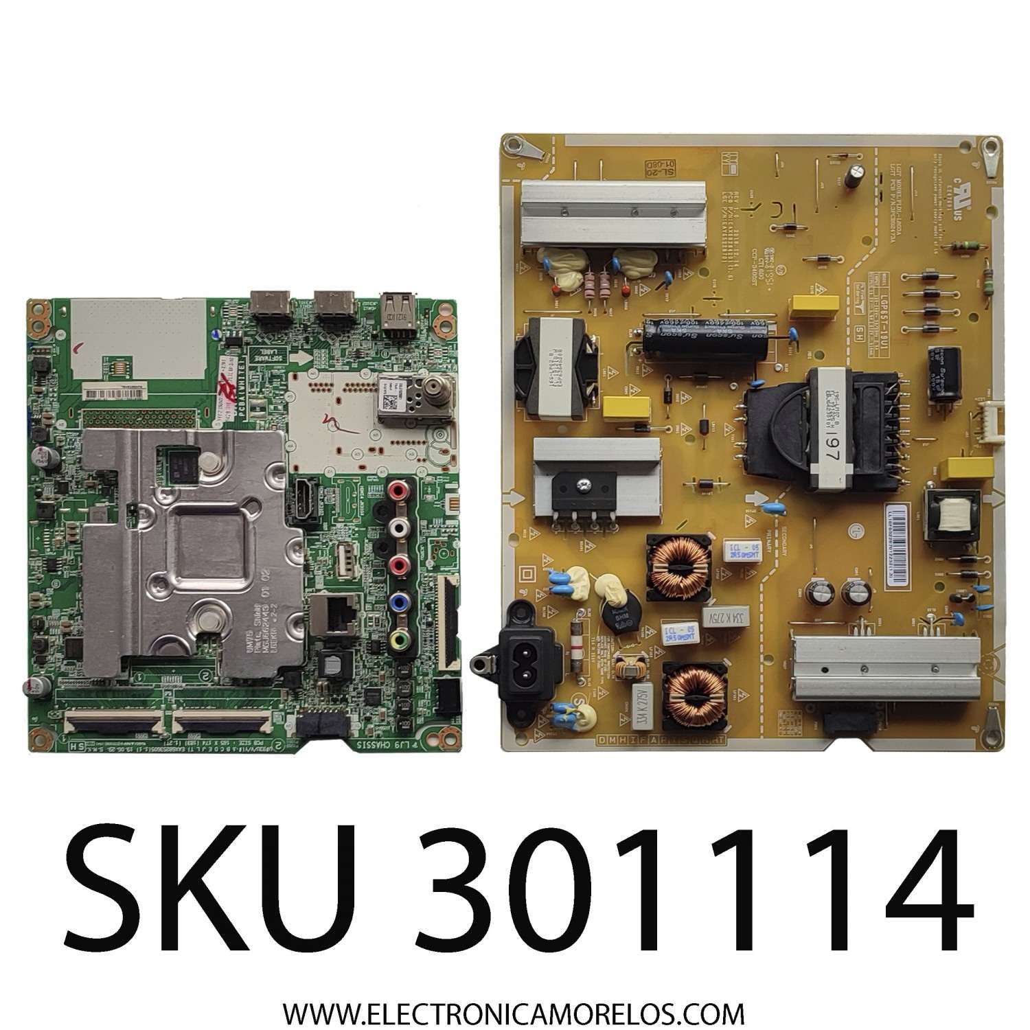 KIT DE TARJETAS PARA TV LG / MAIN EBT66124903 / EAX68253605(1.1) / FUENTE EAY65228701 / EAX68284201(1.6) / PLDL-L803A / PANEL NC650DQG-AAHX3 / DISPLAY LC650DQJ(SM)(A1) / MODELO 65UM7300AUE.BUSYLOR