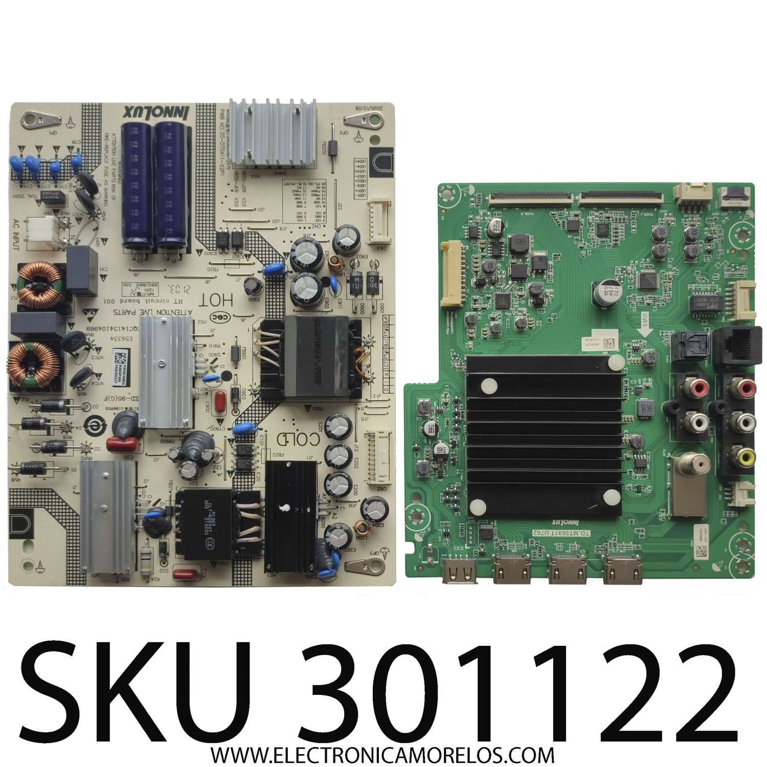 KIT DE TARJETAS PARA TV VIZIO / MAIN A0006500J / TD.MT5691T.U762 / FUENTE P650D308DA / SHG6504B-247E / B0004P000 / 25-DT0411-X2P1 / PANEL V650DJ4-D03 REV.C1 / MODELO V655-J09