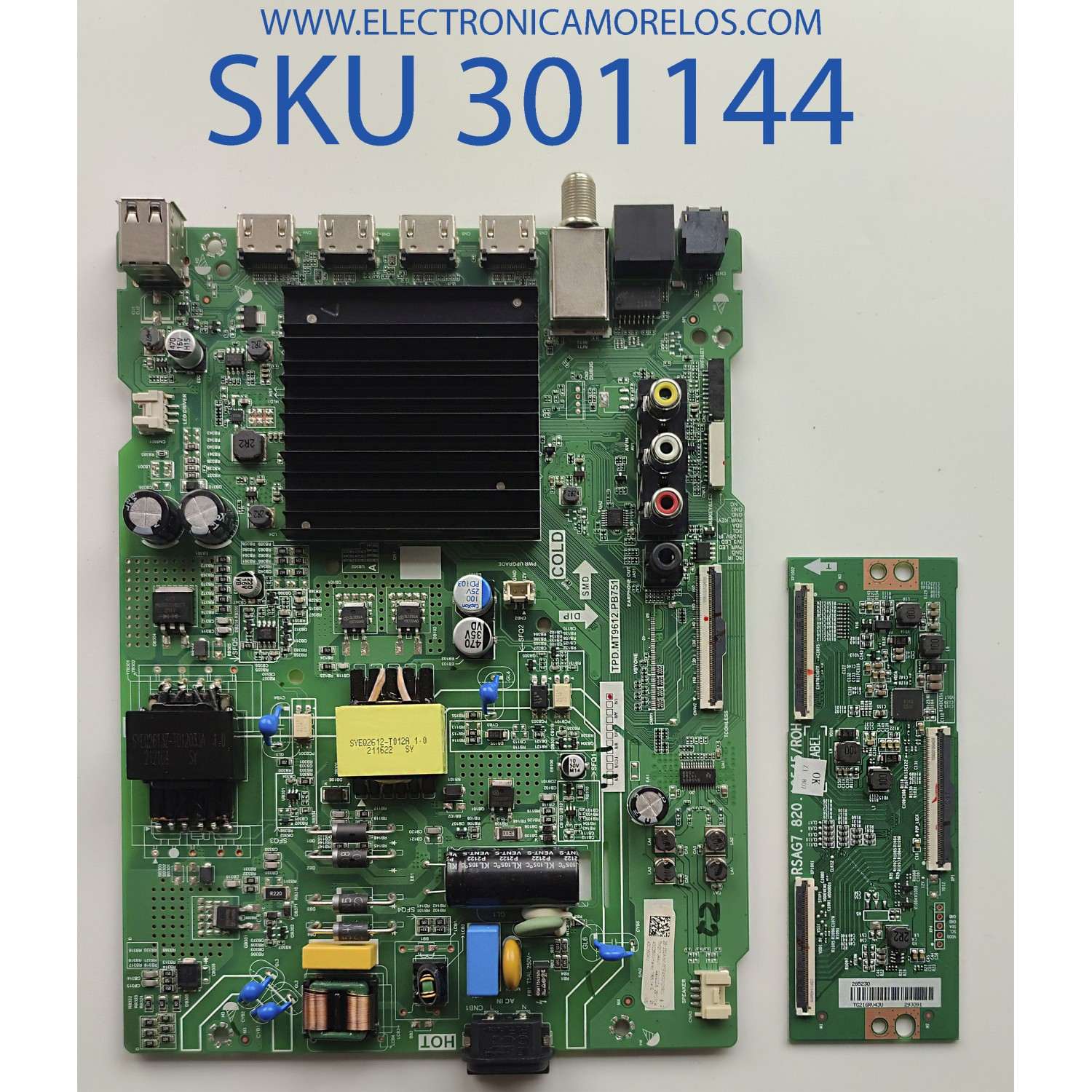 KIT DE TARJETAS PARA TV TOSHIBA / MAIN FUENTE 291232 / TPD.MT9612.PB751 / 291231A / T-CON 285230 / RSAG7.820.10545/ROH / PANEL HD425Y1U71-T0L2K2/GM/CKD3A/ROH / HV430QUB-F70 / MODELO 43C350KU