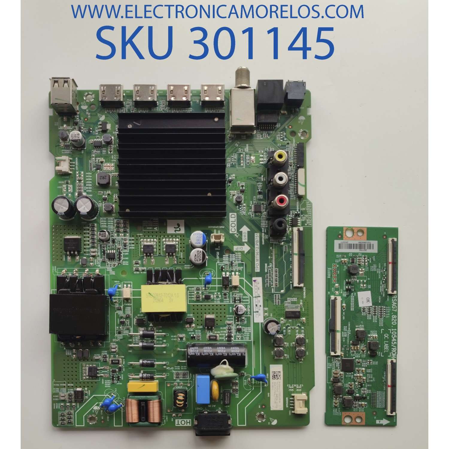 KIT DE TARJETAS PARA TV TOSHIBA·FIRE TV 4K·UHD·HDR / MAIN 291204 / TPD.MT9612.PB751 / 291203 / 55A511FUT / T-CON 287755 / RSAG7.820.10545/ROH / 293377 / PANEL HD550Y1U72-T0L2K2\GM\CKD3A\1\R / DISPLAY HV550QUB-F70 / MODELO 55C350KU 55A511FUT