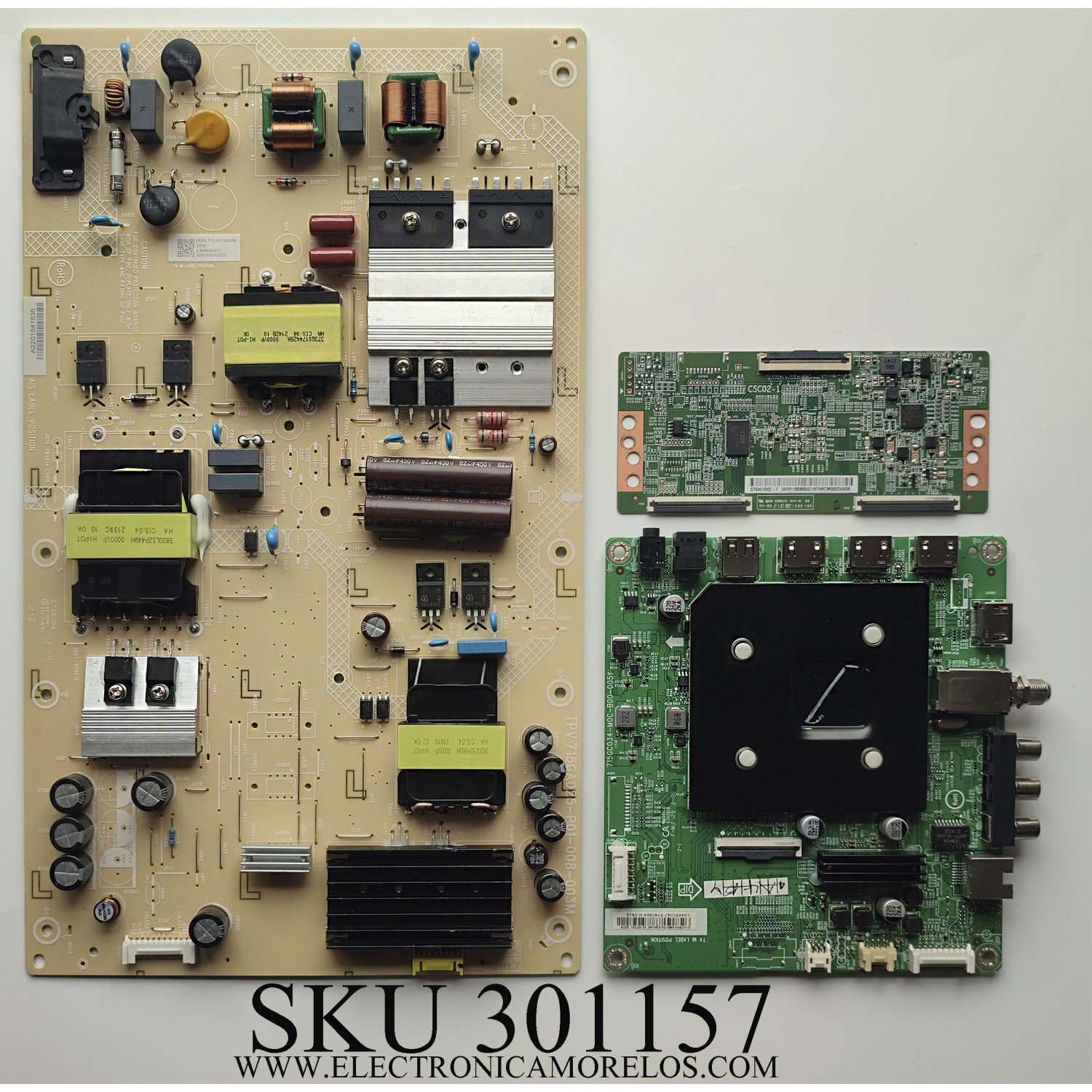 KIT DE TARJETAS PARA TV INSIGNIA / MAIN (G)XLCB02K068010X / 715GC034-M0C-B00-005Y / FUENTE PLTVLI951XXFM / 715GA025-P01-008-003M / T-CON ST6451D02-I / CSC02-1 / 34291100B00421 / PANEL TPT650WR-D022.L REV:S01K / MODELO NS-65F501NA22