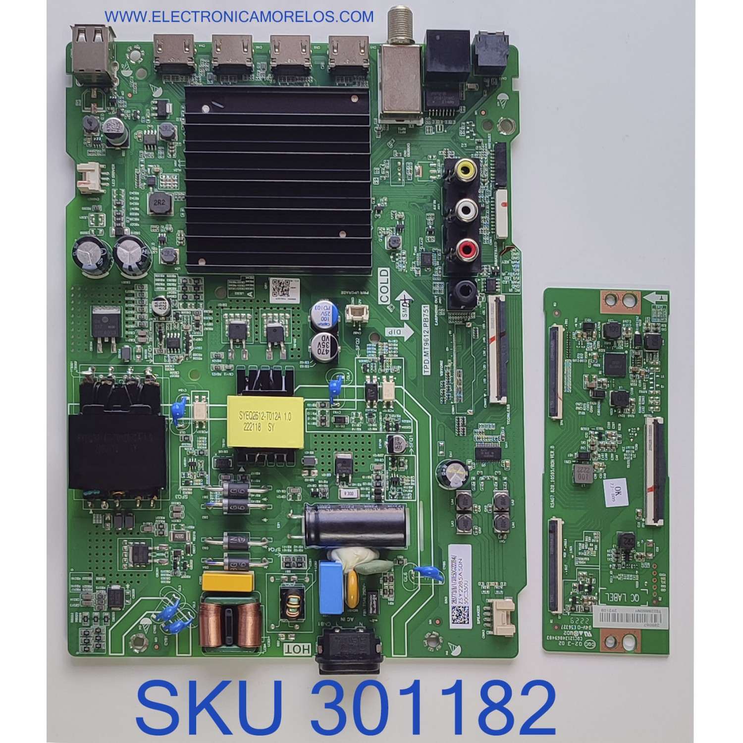 KIT DE TARJETAS PARA TV TOSHIBA·FIRE TV 4K·UHD·HDR / MAIN 285773 / TPD.MT9612.PB751 / 3TE50G22284I / T-CON 285067 / RSAAG7.820.10595/ROH VER.B / 292108 / PANEL HD500Y1U51-T0L2K2/GM/CKD3A/ROH / MODELO 50CK350KU