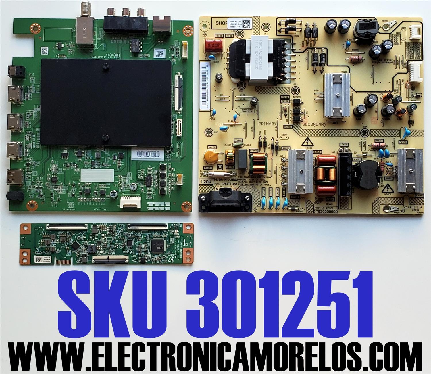 KIT DE TARJETAS PARA TV PARA TV PIONEER / MAIN 691V0Q007E0 / VTV-L55736 / T-CON EADDJ7E14 / M0046F00R / E89382 / B002HW702 / 2430402-1 / FUENTE 1T920000800 / FSP146-2FS01 / 3BS04694036P / PANEL K500WDCRA / DISPLAY V500DJ7-QE1 / MODELO PN50951-22U
