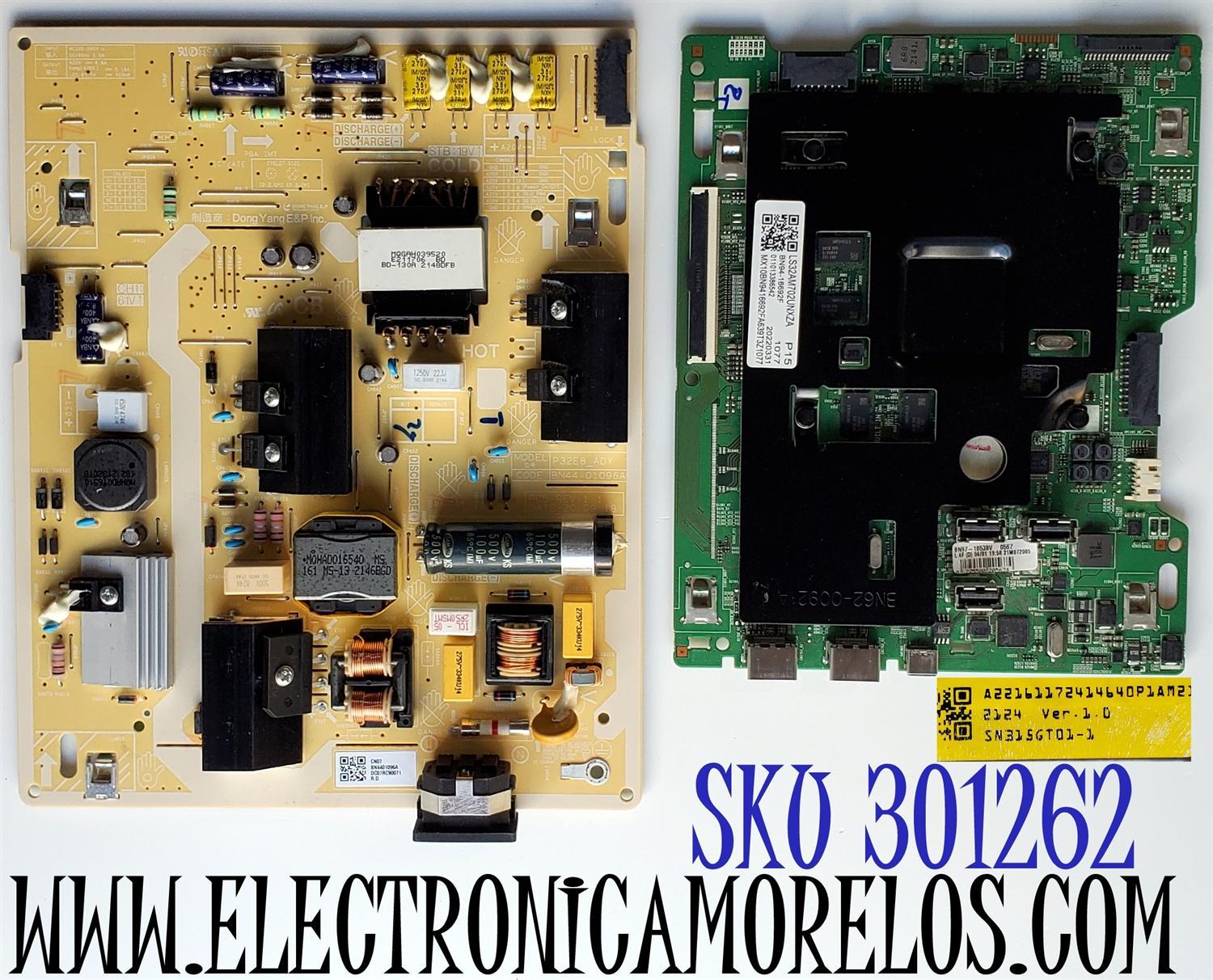 MAIN PARA MONITOR SMART 4K SAMSUNG / NUMERO DE PARTE BN94-16692F / BN41-02938A / BN97-18538V / BN97-18539B / BN9416692F / FUENTE BN4401096A / BN44-01096A / P32E8_ADY / PANEL CY-MA315HGCV2H / DISPLAY SN315GT01-1 VER.1.0 / MODELO LS32AM702UNXZA XB02