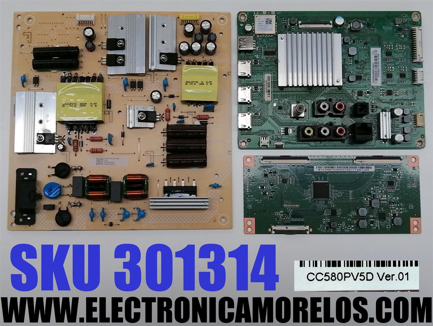 KIT DE TARJETAS PARA TV VIZIO 4K·UHD·HDR / MAIN XKCB02K052 / 715GA874-M0C-B00-004K / 715GA874-M0C-B00-004C / T-CON STCON575G003 / CCPD-TC575-009 V1.0 / CCPD-TC575-009 / FUENTE PLTVKJ291XADL / 715G9165-P01-002-003M / PANEL TPT580F2-PV5D / MODELO V585-H11