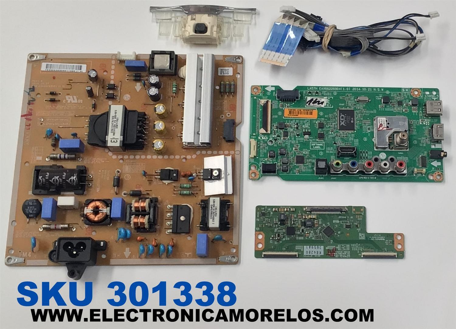 KIT DE TARJETAS PARA TV LG ORIGINAL / NUMERO DE PARTE EBT63481918 / EAX66226904(1.0) / 63481918 / FUENTE EAY63630601 / LGP3942D-15CH1 / EAX66203001 / T-CON 6871L-3659A / 6870C-0481A / 3659A / PANEL LC420DUE (MG)(AQ) / MODELO 42LF5600 / 42LF5600-UB