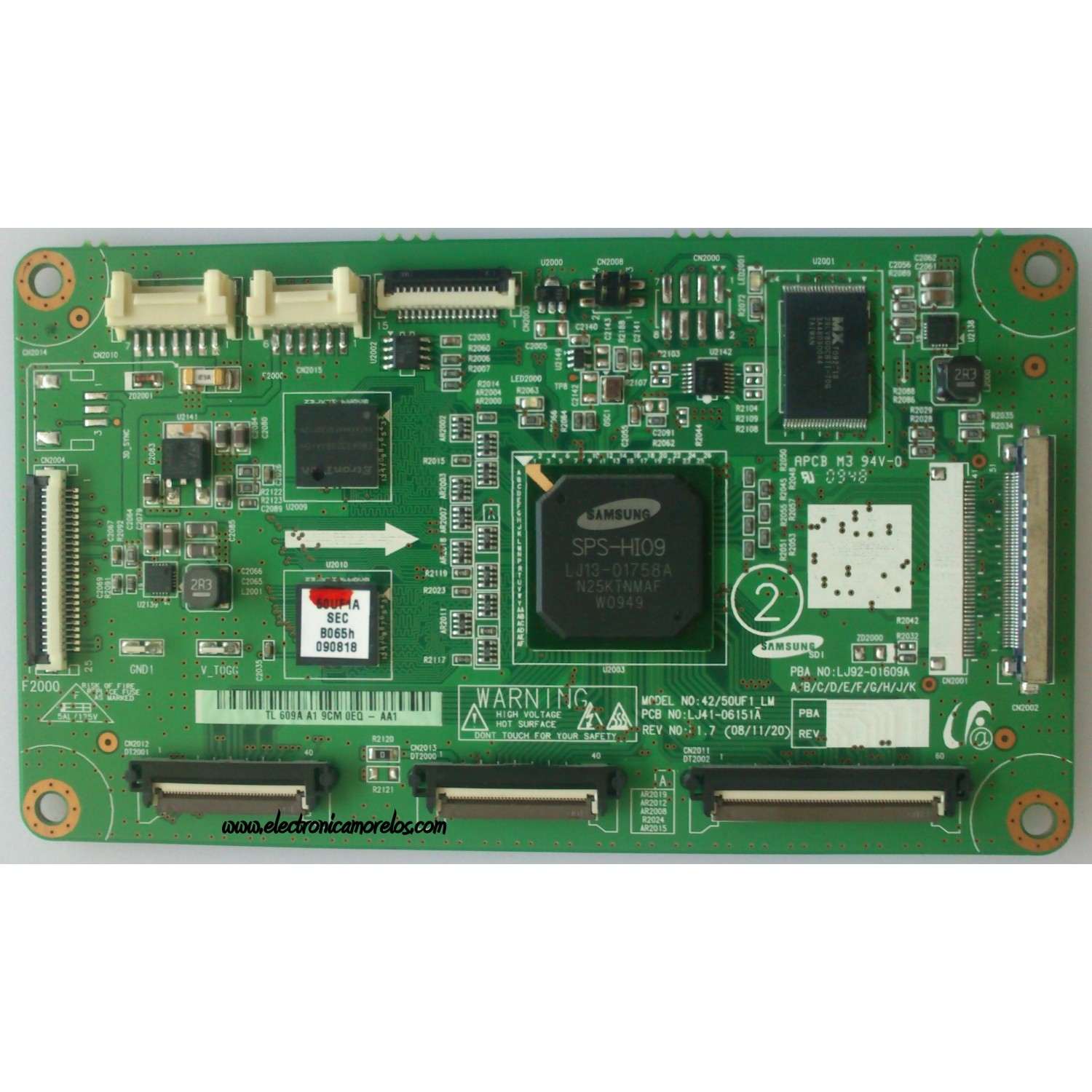 MAIN LOGICA / SAMSUNG BN96-09746A / LJ92-01609A / 609A / LJ41-06151A / MODELO PN50B560T5FXZA	