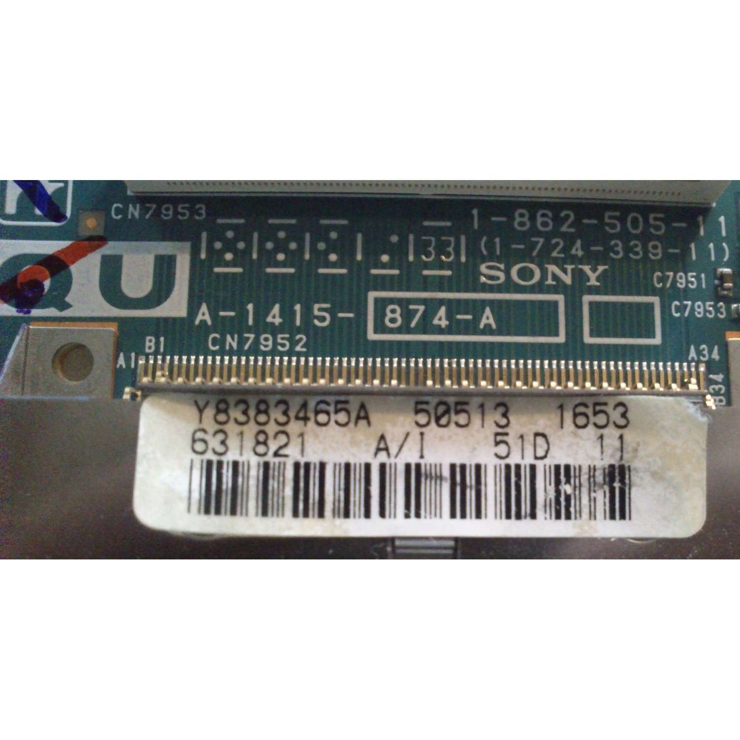 TARJETA QU / SONY Y-8383-465-A / 1-724-339-11 / A-1415-874-A / 1-862-505-11 / Y8383465A / MARCA KDF-55WF655	 - Imagen 2