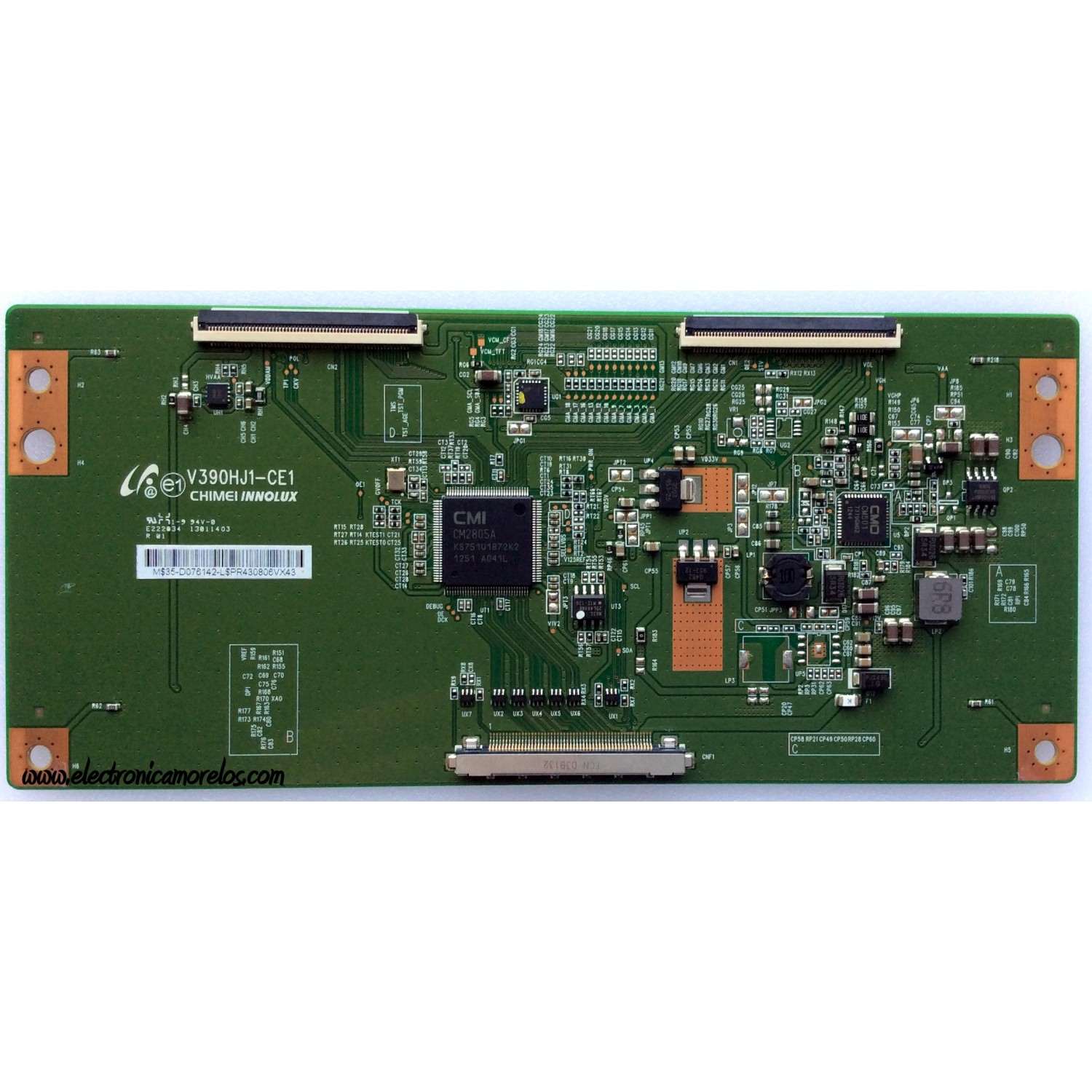 T-CON  LG / INSIGNIA / 35-D076142 / V390HJ1-CE1 / PANEL'S HC390DUN-VCFP1-21XX / HC390DUN-VCFP1-11XX / MODELO 39LP620H-UH.BUSJLJR / 39LN5300-UB AUSJLJM / 39LN5700-UH AUSJLJM / NS-39E340A13