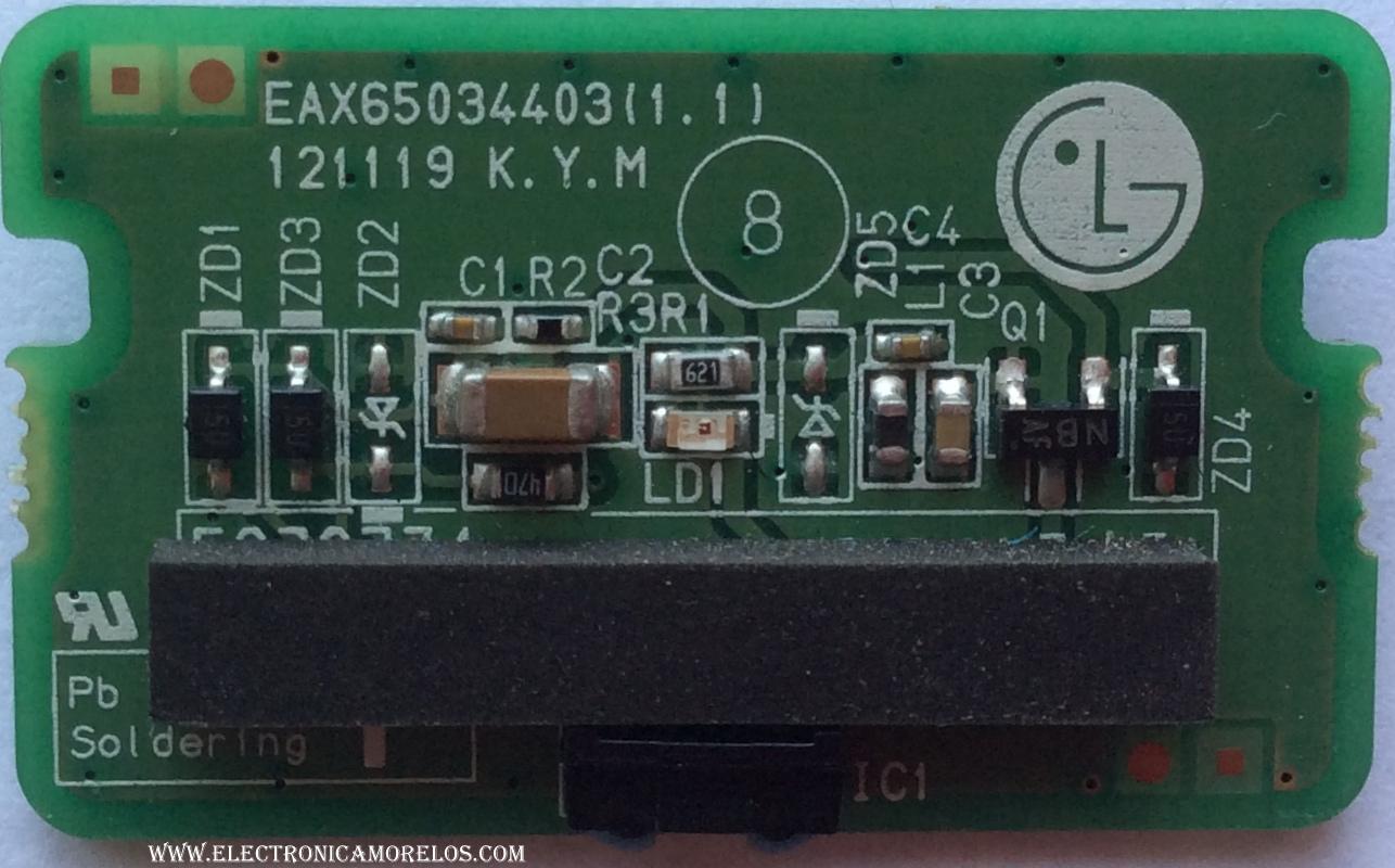 TARJETA DE SENSOR PARA TV / LG EBR77164701 / EAX65034403(1.1) / MODELO 39LP620H-UH.BUSJLJR	