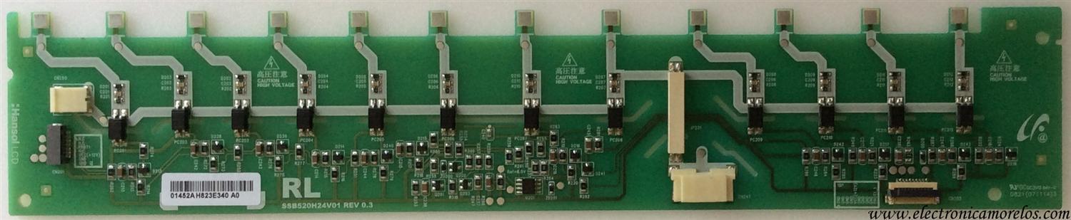 BACKLIGHT INVERSOR RL / SAMSUNG LJ97-01452A / SSB520H24V01 REV:0.3 / 01452A / MODELO LN52A530P1FXZA	