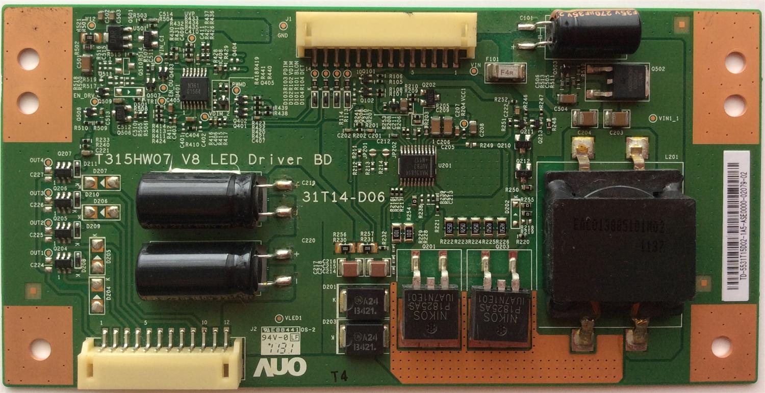 LED DRIVER / INSIGNIA 55.31T15.D02 / 5531T15D02 / T315HW07 V8 / 31T14-D06 / SUSTITUTAS 55.31T14.D02 / 55.37T07.D01 / PANEL`S T315XW06 V.3 / T315HW07 V.8 / MODELOS NS-32E740A12 / 32LV2500-UA / E320PV-FHD8HW07V8 - Imagen 1