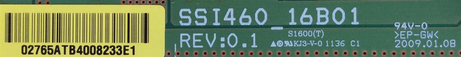 BACKLIGHT INVERSOR / WESTINGHOUSE LJ97-02765A / 2765A / SSI460_16B01 REV:0.1 / MODELO VR-4625 TW-64871-S046F	 - Imagen 2
