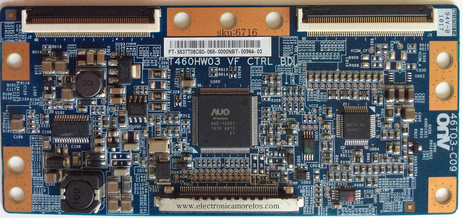 T-CON / RCA 55.37T05.C60 / 5537T05C60 / T460HW03 VF / 46T03-C09 / MODELO 37LA45RQ	 - Imagen 1