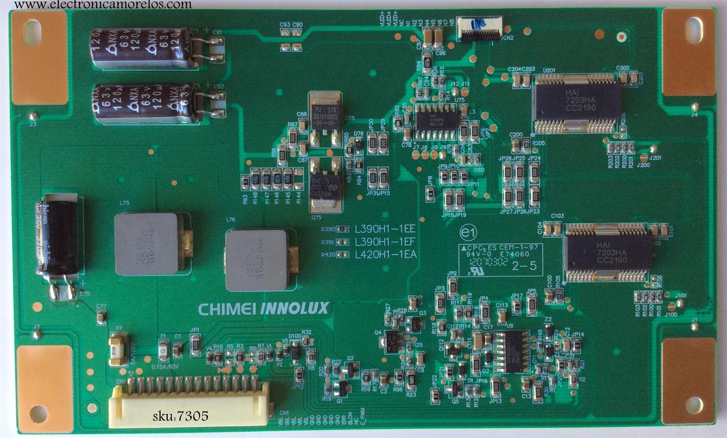 LED DRIVER / INSIGNIA / HISENSE 27-D074976 / L390H1-1EE / PANEL V390HK1-XLS5 / MODELOS NS-39E340A13 / 39K310