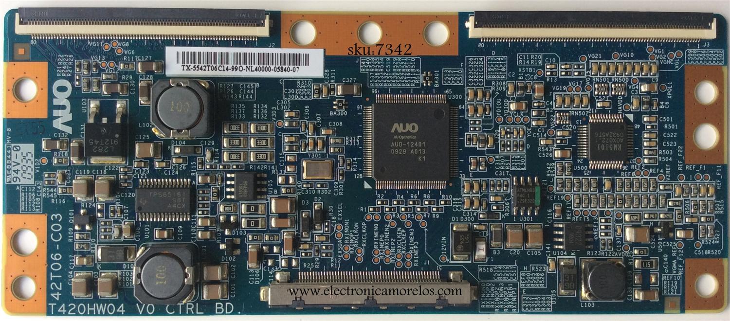 T-CON / SANYO 55.42T06.C14 / 5542T06C14 / 42T06-C03 / T420HW04 V0 CTRL / MODELO DP42849 P42849-01  	 - Imagen 1