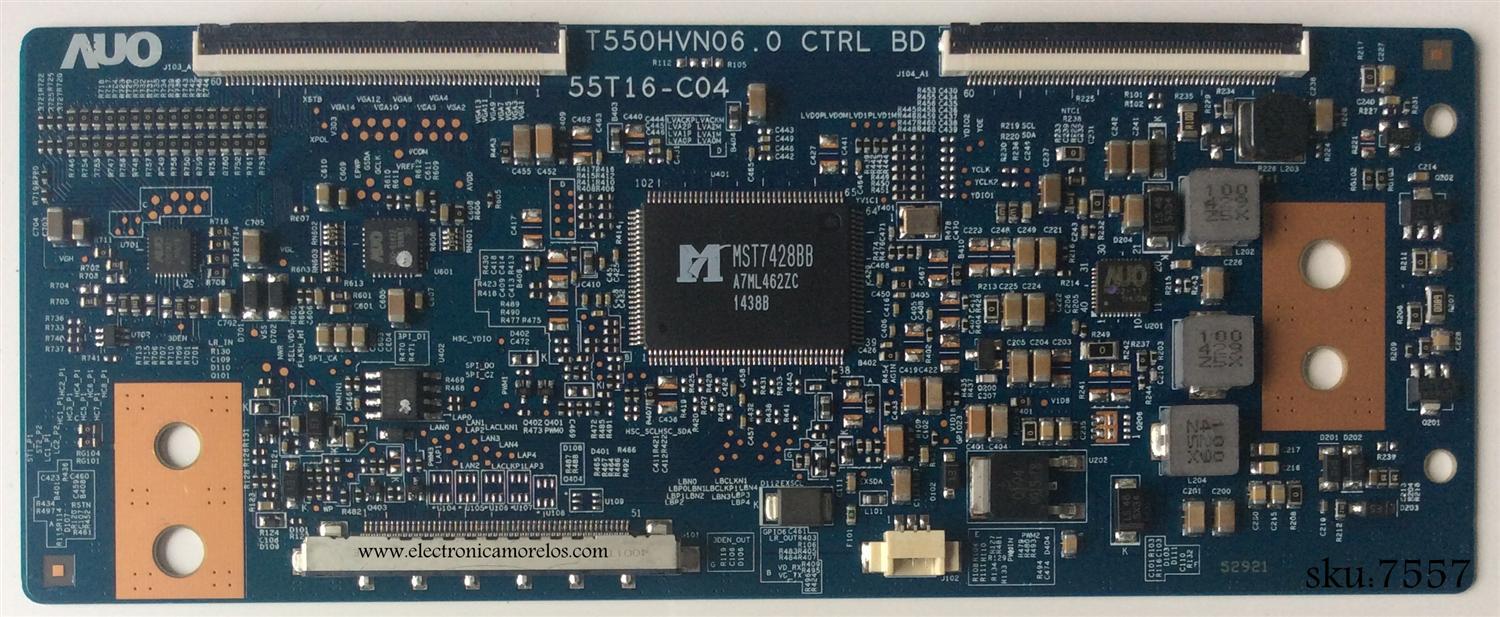 T-CON / HISENSE 55.55T16.C03 / 5555T16C03 / 9LE098102557704 / T550HVN06.0 / 55T16-C04 / PANEL HE550HF-B51(100)\S0\GM\ROH / MODELOS 55H6SG / LC-55LE643U