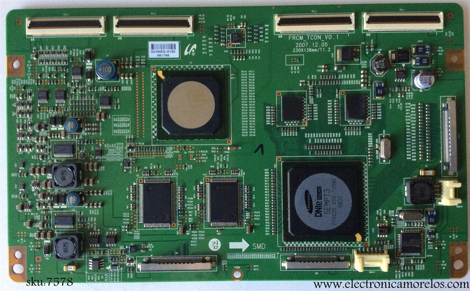 T-CON / SAMSUNG BN81-02452A / 2646K / FRCM_TCON_V0.1 / MODELO LN52A850S1FXZA SQ10	