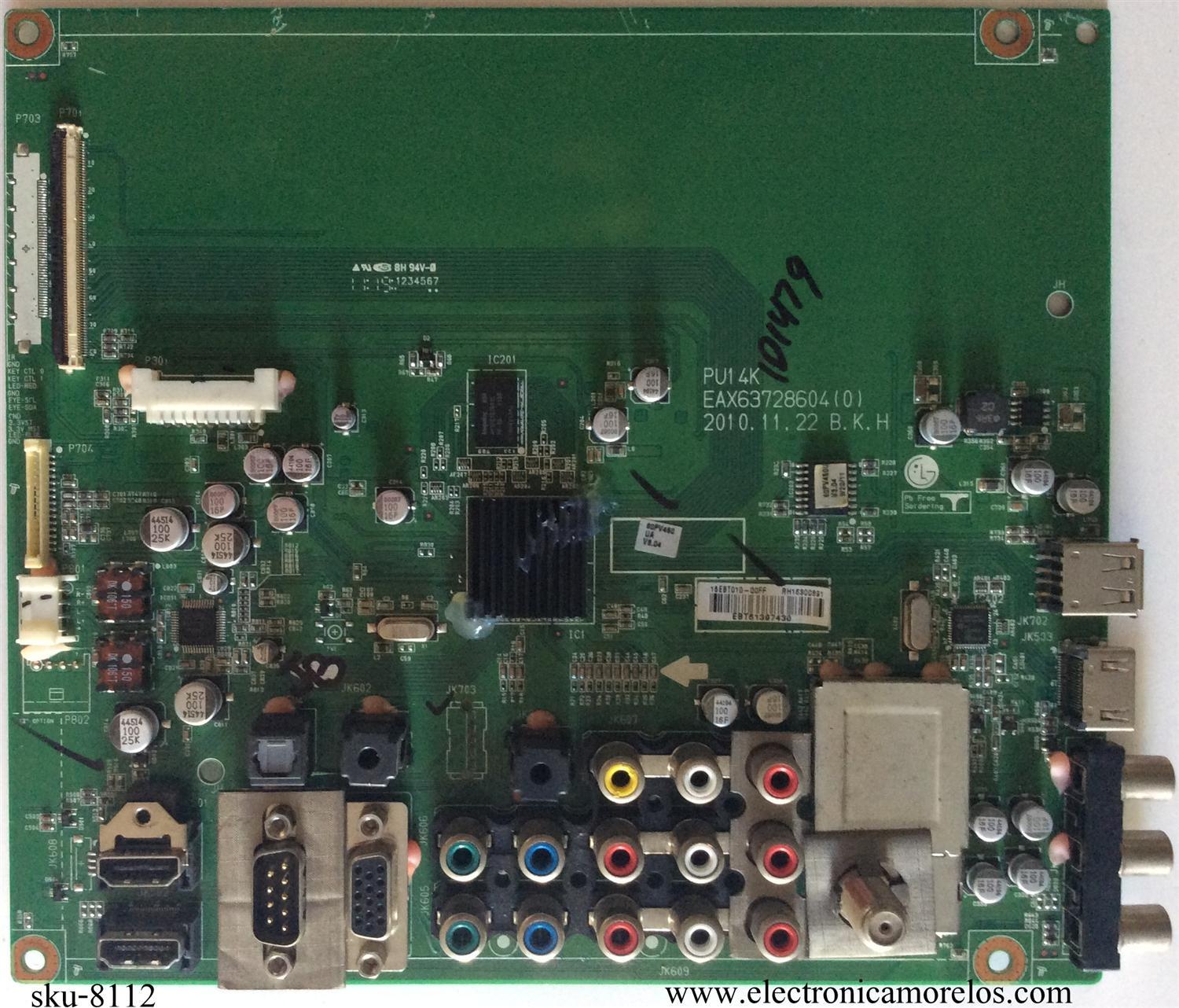 MAIN / LG EBT61397430  / EAX63728604(0) / EBT61712903 / MODELO 60PV450-UA AUSZLHR	 - Imagen 1