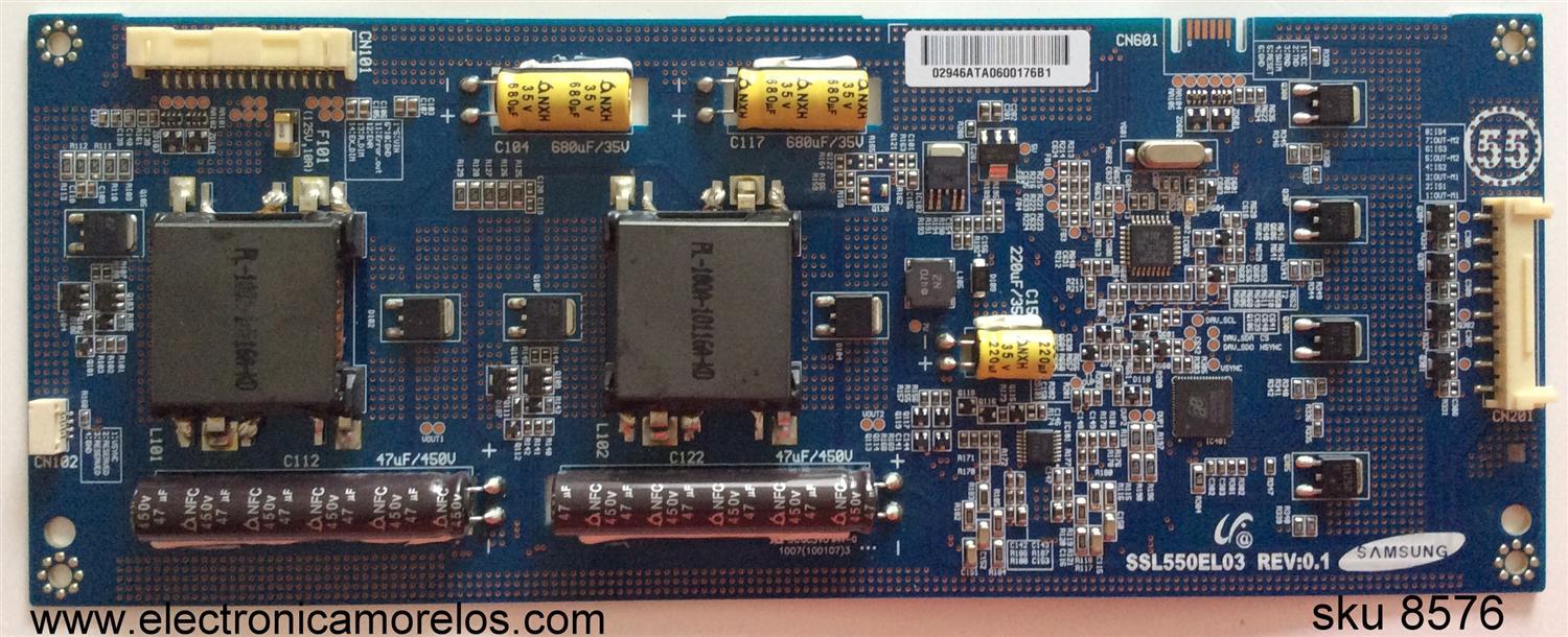 BACKLIGHT INVERTER / MITSUBISHI LJ97-02946A / SSL550EL03 / 2946A / SSL550EL03 REV:0.1 / PANEL LTA460HQ02-001 / MODELO LT-46265 - Imagen 1