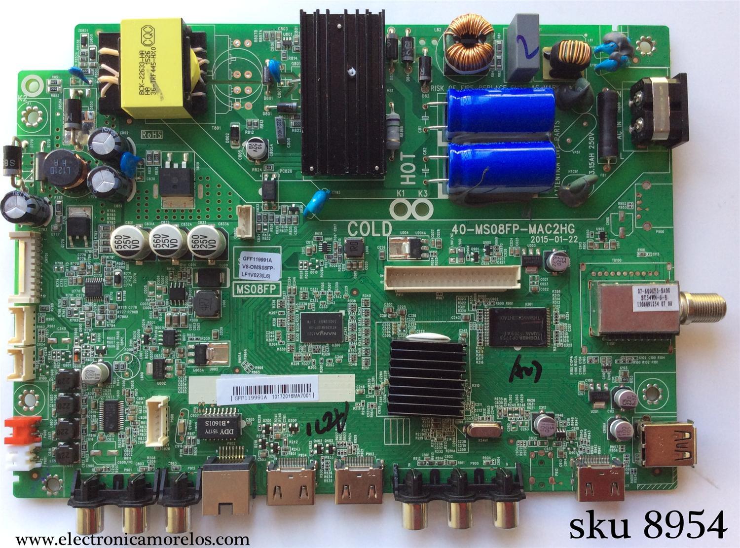 MAIN  FUENTE  (COMBO) / TCL GFF119991A / V8-OMS08FP-LF1V023(L6) / 40-MS08FP-MAC2HG / MS08FP / MODELO L32B2800