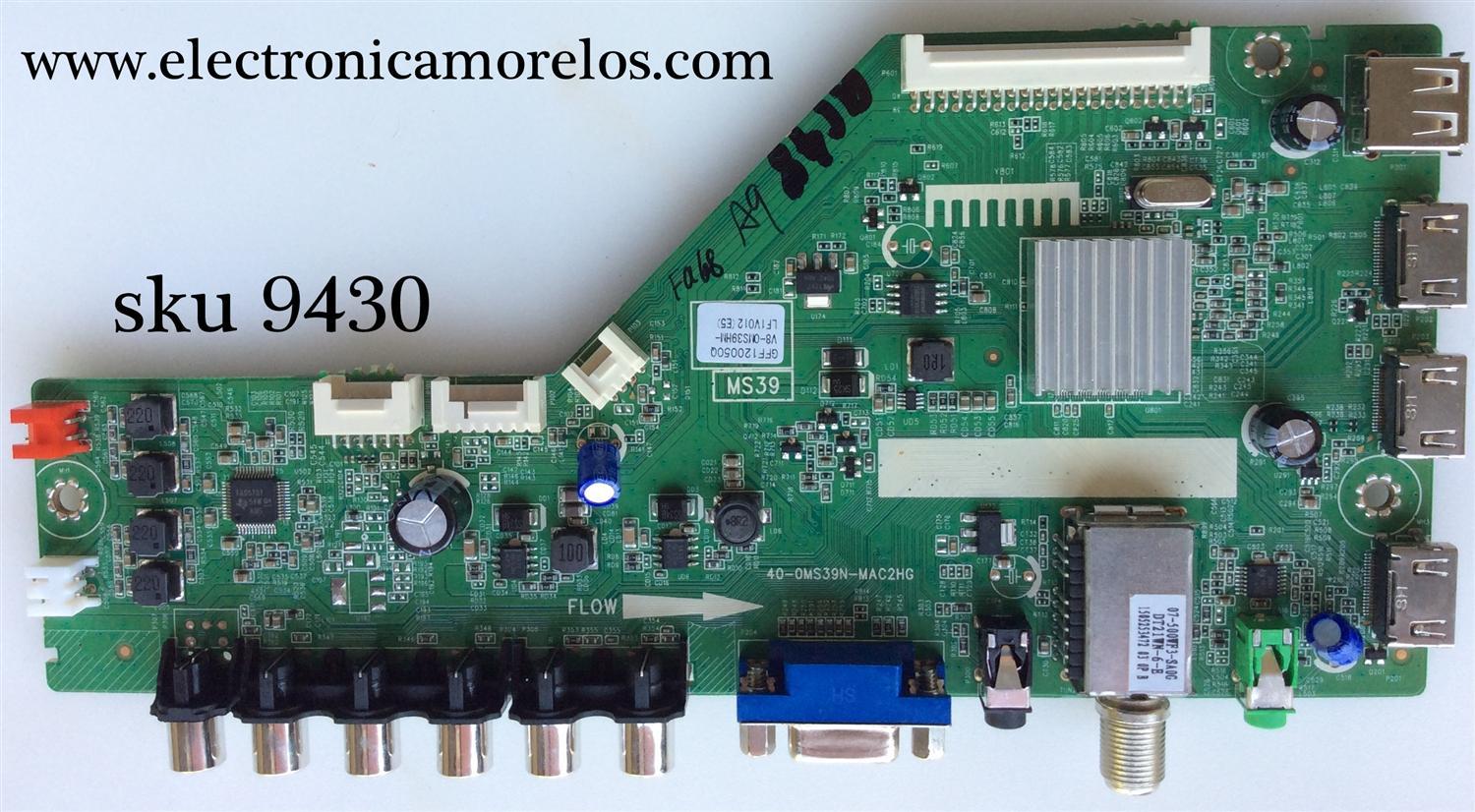 MAIN / TCL V8-OMS39HM-LF1V012(E5) / GFF120050Q / V8-0MS39HM-LF1V012(E5) / 40-OMS39N-MAC2HG / MODELO L40B3800A	