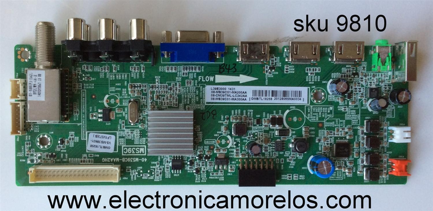 MAIN PARA TV TCL 08-CM39TML-LC242AA / V8-MS39N01-LF1V073(B) / 08-MS39C01-MA300AA / 08-MS39C01-MA200AA / OMBTL18258 / MS39C / 40-MS39CB-MAA2HG / MODELO L39E3000
