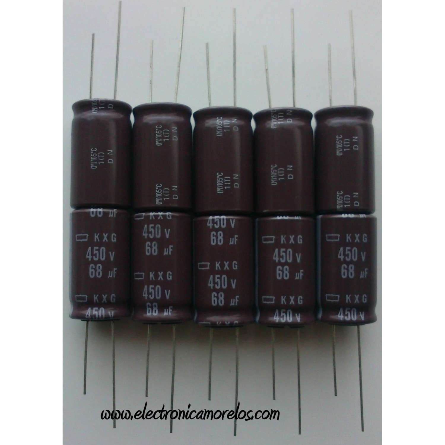 LOTE DE 10 PIEZAS DE FILTROS DE 450V / 68µf / 105℃	