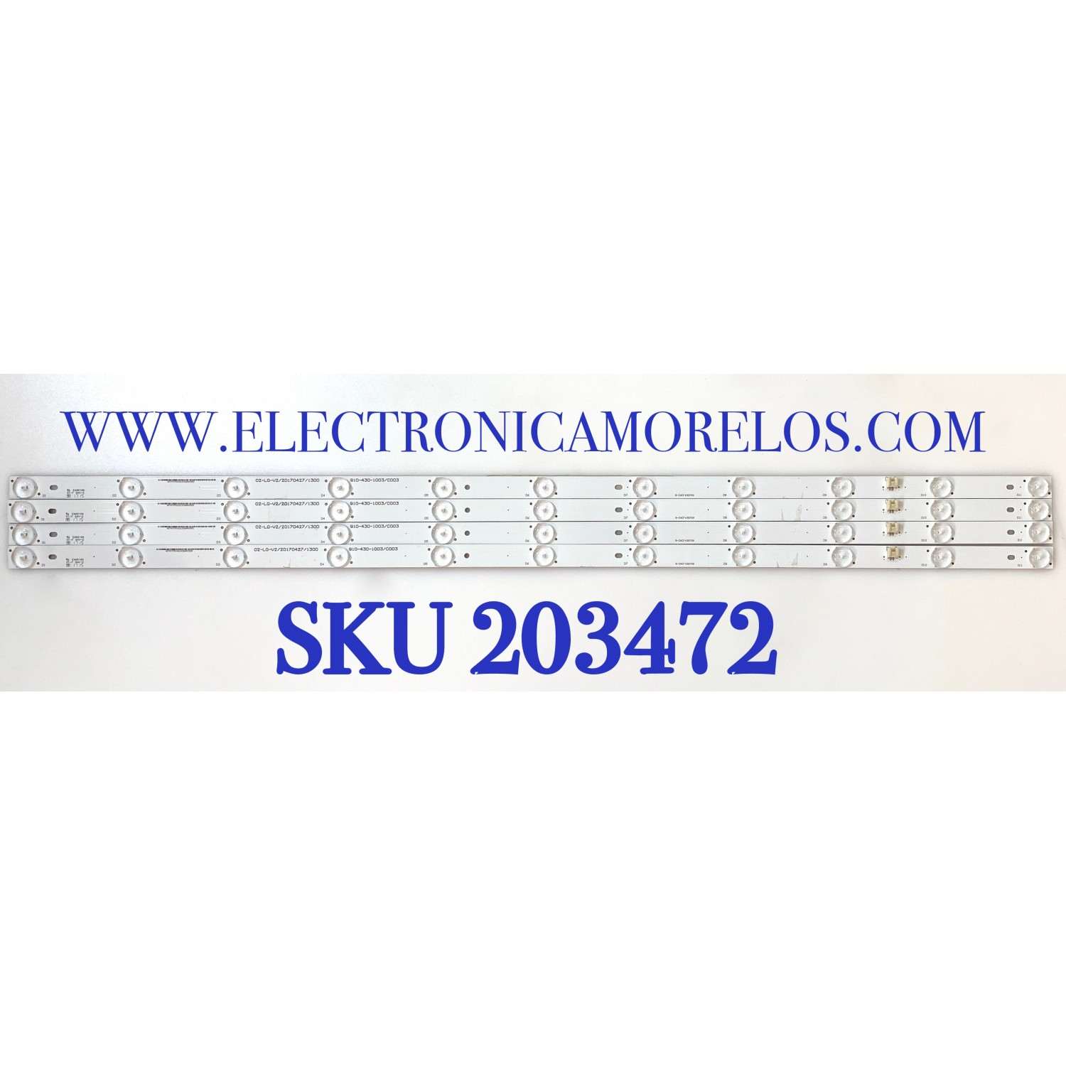 KIT DE LED'S PARA TV 43" WESTINGHOUSE / NUMERO DE PARTE B-CNCF43D709 / 910-430-1003/C003 / 02-LG-V2/20170427/1300 / 4074T47N102LGV / PANEL'S T430QVN03.0 / T430-DXC-DLED
