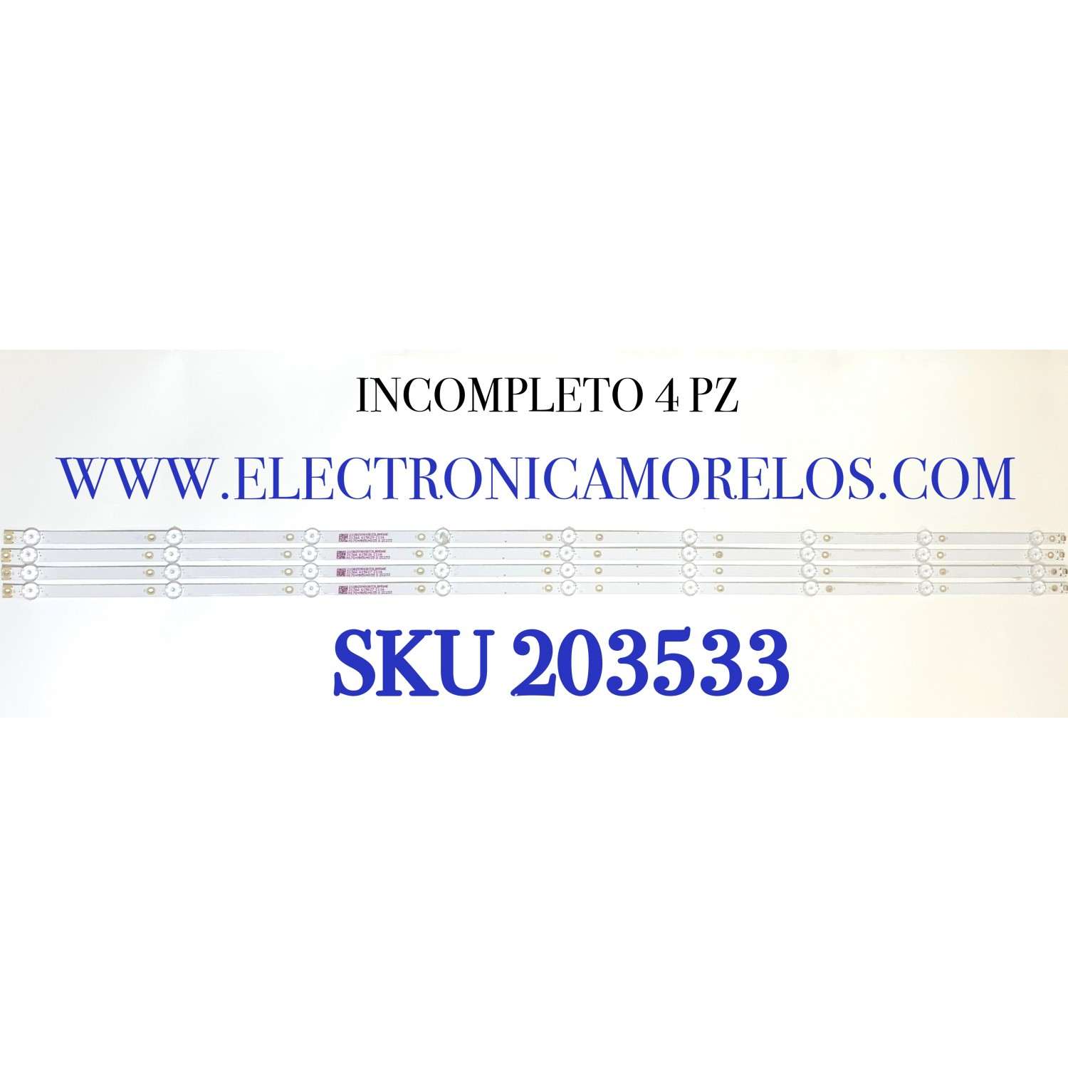 KIT DE LEDS PARA TV INSIGNIA ( 4 PZ ) -INCOMPLETO- / NUMERO DE PARTE LBM550M0901 / LBM550M0901-TV-2(HF)(O) / 210BZ09D0B33LBM0AE / MODELO NS-55F301NA22