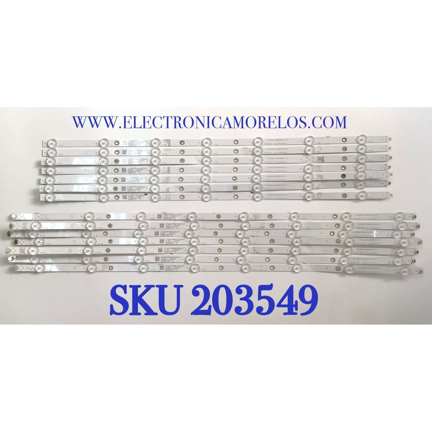 KIT DE LEDS PARA TV INSIGNIA ( 14 PZ ) / NUMERO DE PARTE LB-GM3030-GJBBY657X15 / LB-GM3030-GJBBY657X15-R-S / LB-GM3030-GJBBY657X15-L-S / PANEL TPT650WR-QVN07.U / MODELO NS-65F501NA22 / NS-65F501NA22 REV A