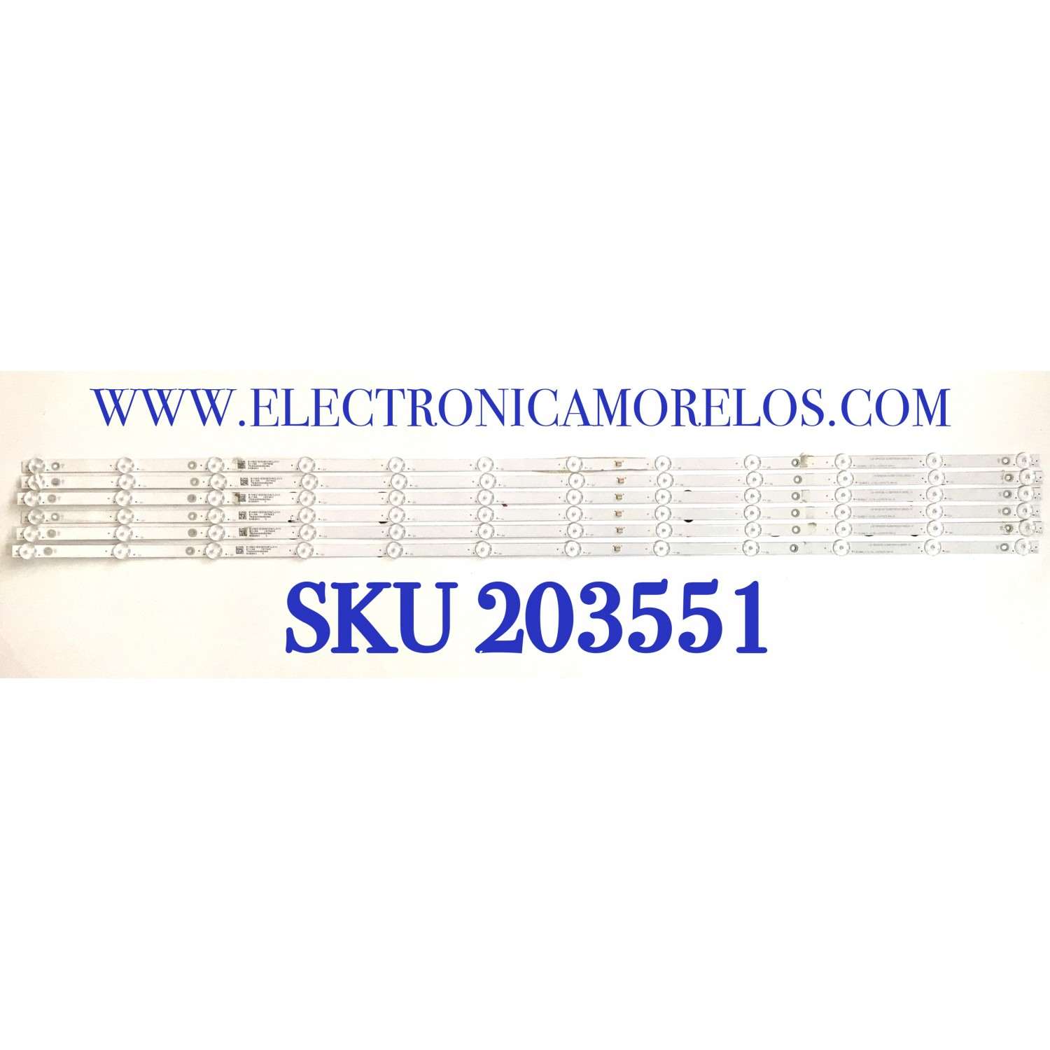 KIT DE LED'S PARA TV INSIGNIA ((6 PIEZAS)) / NUMERO DE PARTE LB-GM3030-GJBBY506X12BS01 / LB-GM3030-GJBBY506X12BS01-S / LE479275 / 76B4000NDN9N / PANEL TPT500WR-U2T01 / MODELOS NS-50F501NA22 / NS-50F501NA22 REV A
