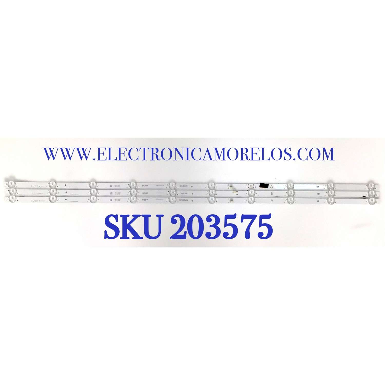 KIT DE LED'S PARA TV VIZIO (3 PIEZAS) / NUMERO DE PARTE IC-B-VZAA43DA53 / IC-B-VZAA43DA53A / IC-B-VZAA43DA53B / 09810100K123 / DA53A1 / MODELO V435-G0 / V435-G0 LAUFQELV