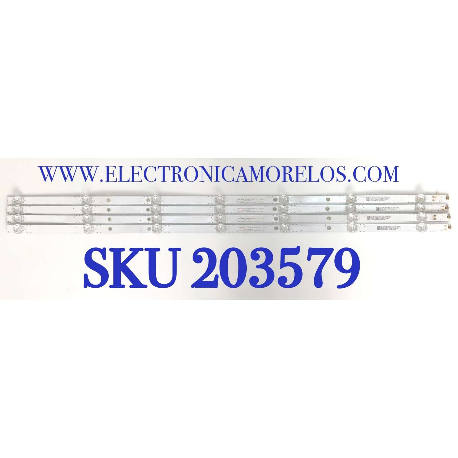 KIT DE LED'S PARA TV VIZIO ((4 PIEZAS)) / NUMERO DE PARTE HFSX43D07-ZC56AG-04 / 303HX430041 / HX430M12 / 2150000959 / 210629DB02 / E469119 / PANEL BOEI430WU1 / DISPLAY CC430LV2D VER.03 / MODELO D43F-J04 / D43F-J04 LBVTC9