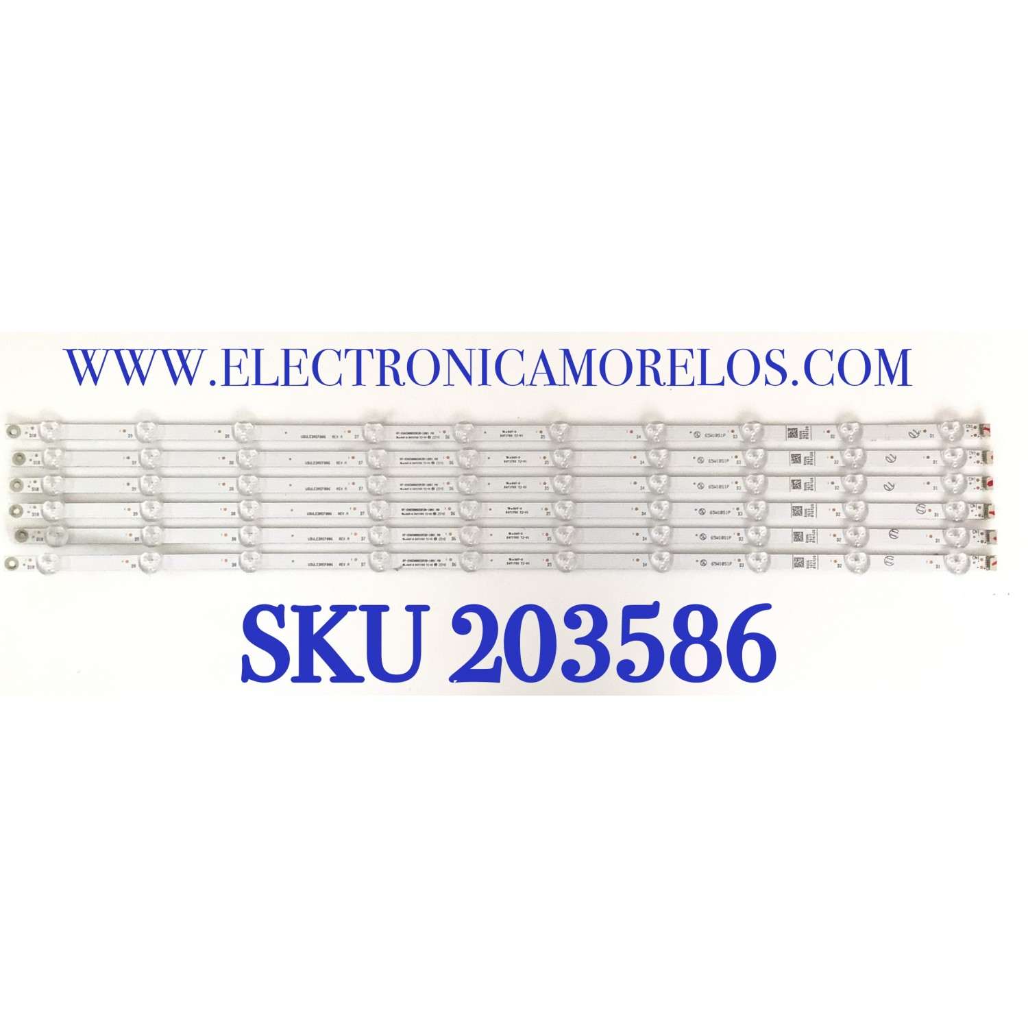 KIT DE LEDS PARA TV PHILIPS ORIGINAL 6 PIEZAS / NUMERO DE PARTE UDULEDREF006 / RF-EN650002SR30-1001 / 65W10S1P / UDULEDREF006 REV.A / DISPLAY HV650QUB-F70 REV.2.0 / MODELOS 65PFL4756/F7 / 65PFL5766/F7