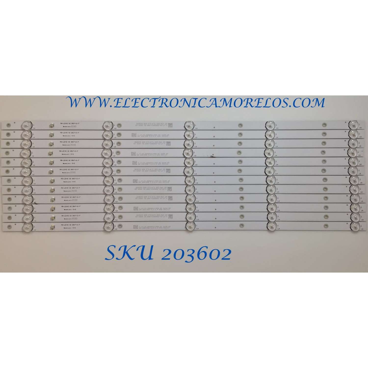 KIT DE LED'S PARA TV SCEPTRE ( 12 PZ ) / NUMERO DE PARTE MS-L2142 / MS-L2142-V2 2017-11-7 / 1.17.01.0000021-000 / MODELO N65 / N65 HJTV83AC / N65 D8TV83AC / N65 QGTV83AC