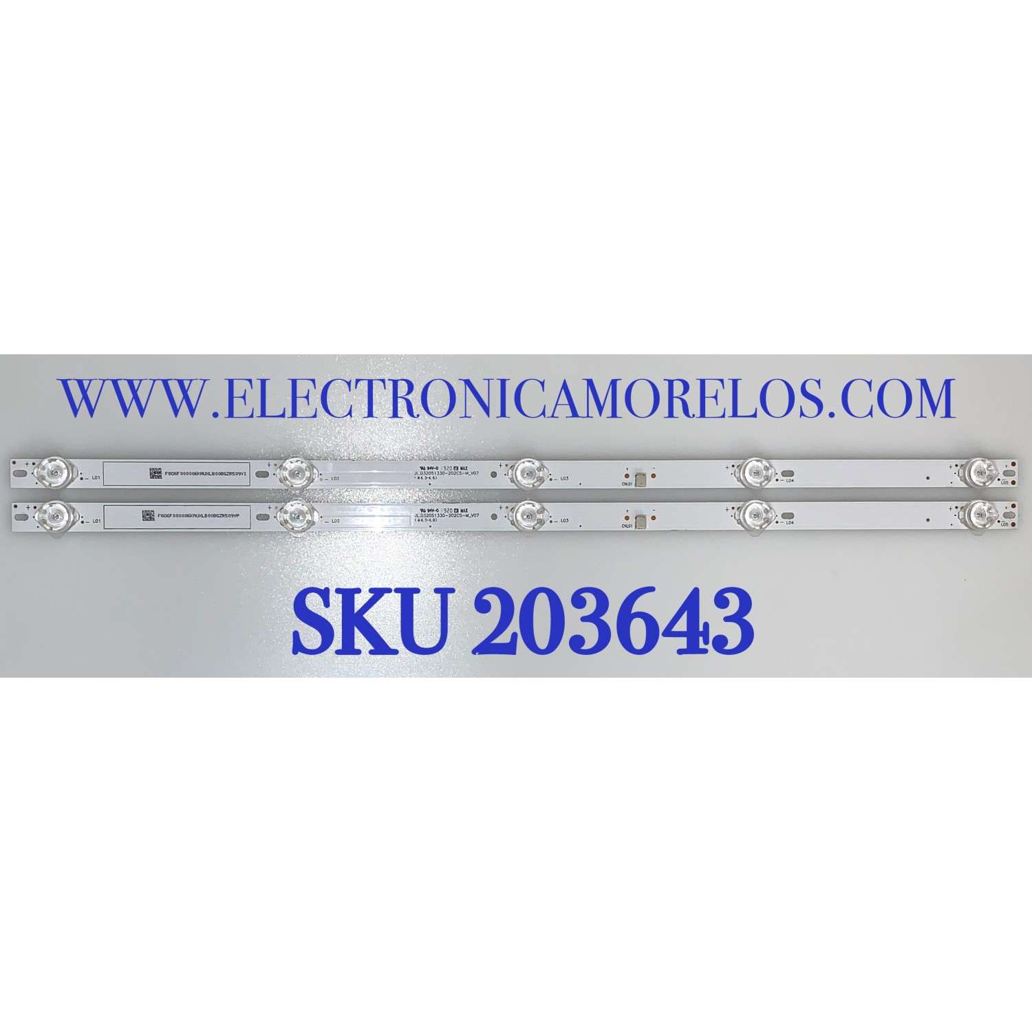 KIT DE LED'S PARA TV VIZIO (2 PIEZAS) / NUMERO DE PARTE JL.D32051330-202CS-M / JL.D32051330-202CS-M_V01 / PANEL V320BJ8-D03 / MODELO D32H-G9 / D32H-G9 LINIXZMV / D32H-G9 LINIXZPW / D32H-G9 LINIXZSW