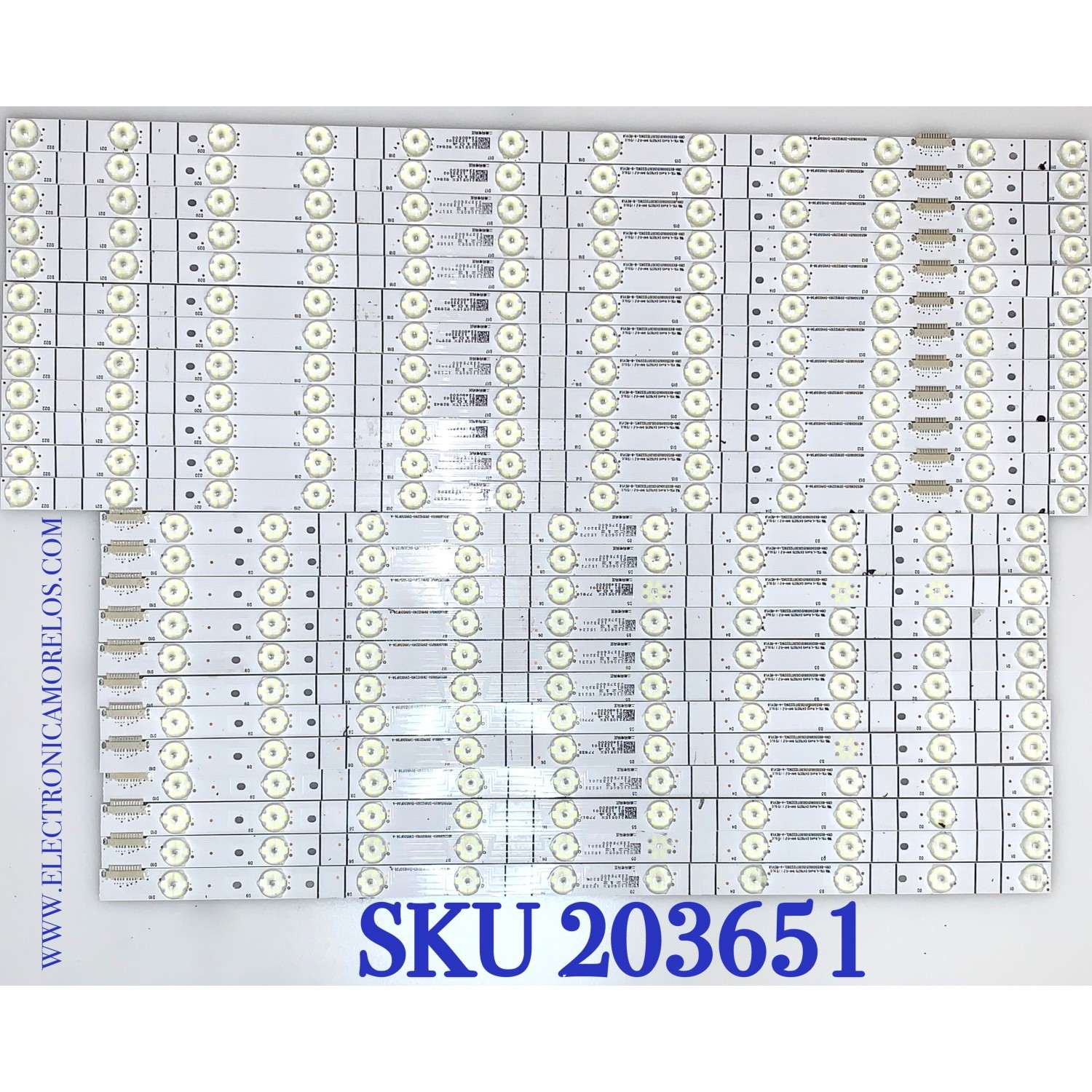 KIT DE LED'S PARA TV HISENSE (24 PIEZAS) / NUMERO DE PARTE SVH550F56-B / SVH550F56-A / CRH-BX550X6U513030T12229CL / HD550X6U51-2019122101 / E479275 / PANEL HD550X6U51-T1 / MODELO 55U8G / 55H8G / 55H9G / 55U8K / 55H9E
