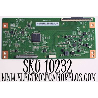 T-CON PARA TV WESTINGHOUSE / NUMERO DE PARTE 2601620045920G / PT430GT01-8-C-2 / 260162004 / E248779 / 2601620045920 / PANEL HK430WLEDM-JH4KH / DISPLAY PT430GT01-3 VER.1.0 / MODELO WR43UX4210