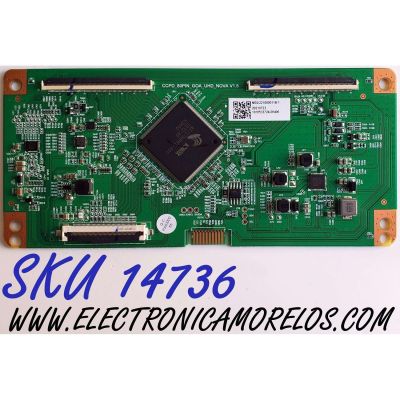 T-CON PARA TV JVC / NUMERO DE PARTE CCPD_80PIN_GOA_UHD_NOVA V1.5 / 20210723 / 1010533724-00406 / MODELO LT-65MAW595