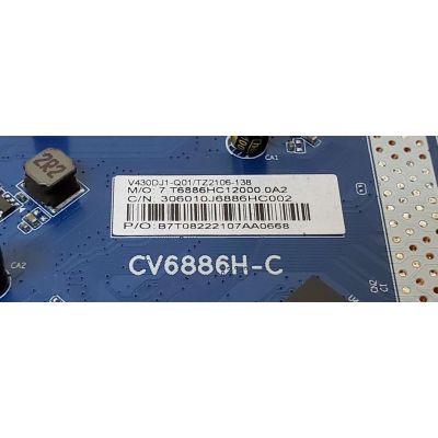 MAIN PARA TV JVC / NUMERO DE PARTE 306010J / CV6886H-C / 306010J6886HC002 / 7.T6886HC12000.0A2 / B0D5688A0976 / PANEL CX430DLEDM / DISPLAY V430DJ1-Q01 REV.C1 / MODELO LT-43EC2512 - Imagen 3