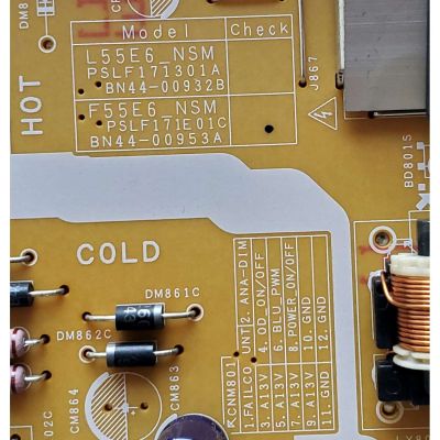 FUENTE DE PODER PARA TV SAMSUNG / NUMERO DE PARTE BN4400953A / F55E6_NSM / BN44-00953A / PANEL CY-NN055HGLVZH / MODELO LH55QBNE / LH55QBNEBGC/G0 FA01 - Imagen 4