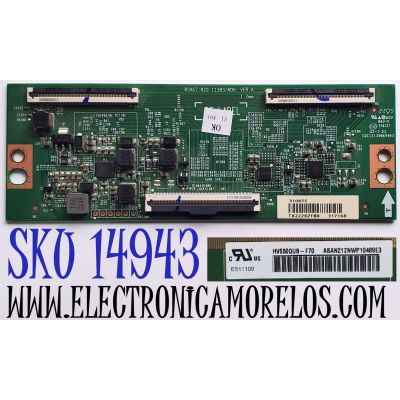 T-CON PARA TV HISENSE / NUMERO DE PARTE 310875 / RSAG7.820.11383/ROH / 317168 / CQC12134069483 / PANEL HD650Y1U72-T0L2\GM\CKD3A\ROH / DISPLAY HV650QUB-F70 / MODELO 65A6GV / 65A6GV 65A53FUV