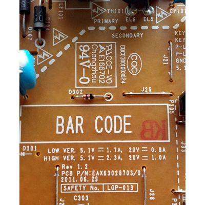 FUENTE DE PODER PARA MONITOR LG / NUMERO DE PARTE 62694280 / EAX63028703/0 / CQC03001003024 / EAY62694280 / MODELO LG FLATRON EW234T / EW234T-PNX.AUSSOVN - Imagen 5