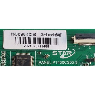 T-CON PARA TV WESTINGHOUSE / NUMERO DE PARTE PT430CS03-3 / PT430CS03-3 (2.0) / PT430CS03-3(2.0) / 2021070711489 / PANEL HK430WLEDM-JH6PH / DISPLAY PT430CT03-14 VER.2.0 / MODELO WR43FX2212 / WR43FX2210 - Imagen 2