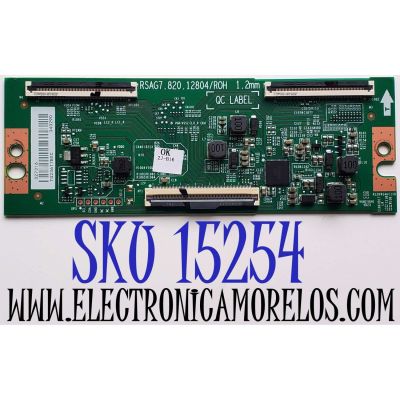 T-CON PARA TV HISENSE / NUMERO DE PARTE 327316 / RSAG7.820.12804/ROH / 343290 / H41802PNS89A / PANEL HD550Y1U74-T0LG\S0\GM\MCKD3A\ROH / HD550H1U71-T0L3\S0\GM\ROH / DISPLAY HF550QUB-F20 / MODELOS 55A65K / 55A6KV / 55A7GV