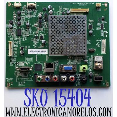 MAIN PARA TV VIZIO / NUMERO DE PARTE XECB02K042 / 715G6274-M02-000-004K / XECB02K042020Q / PANEL TPM236WF1-HJJP02.N / MODELO E241I-B1 LTT6PQ